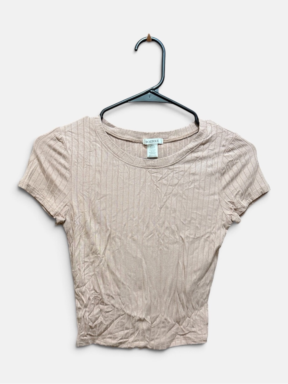 Ribbed Short Sleeve Crop Top